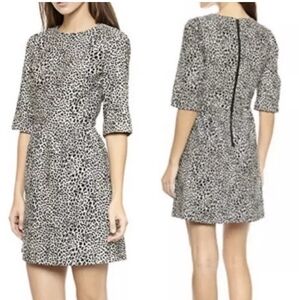 Alice & Olivia Leopard Print Jacquard Knit Nigel Dress, Fit & Flare, Sz 2, EUC!